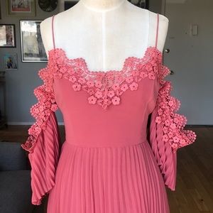 Desert mauve tiered pleated dress